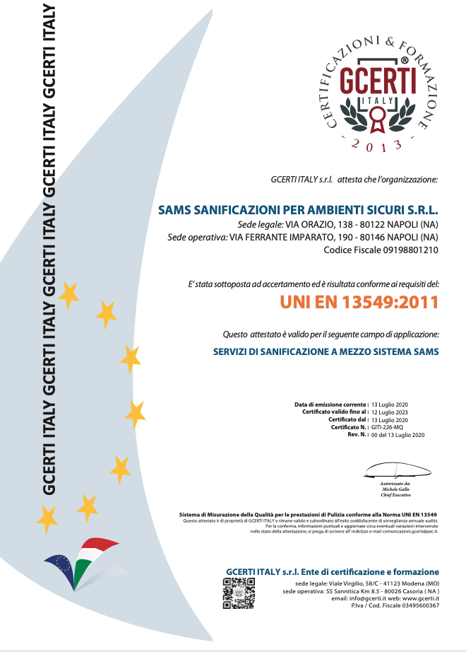 CERTIF SAMS UNI EN 13549
